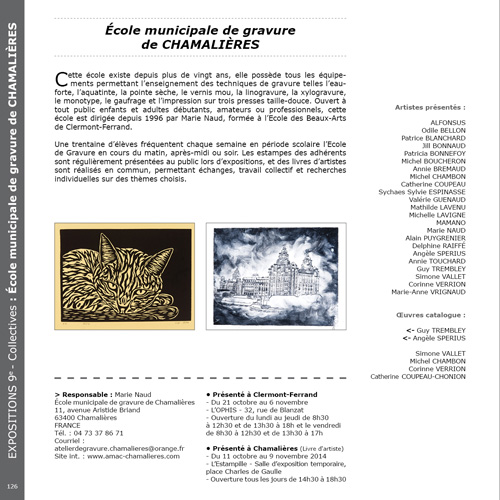 9e Triennale Mondiale de l'Estampe - du 11 octobre au 9 novembre 2014 - Chamalières (63400)