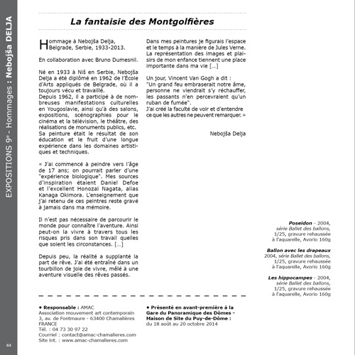 9e Triennale Mondiale de l'Estampe - du 11 octobre au 9 novembre 2014 - Chamalières (63400)