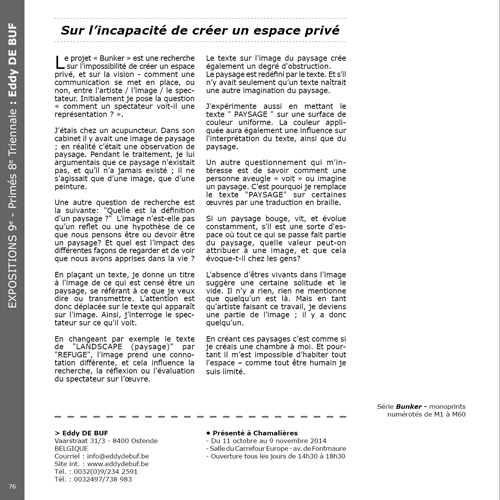 9e Triennale Mondiale de l'Estampe - du 11 octobre au 9 novembre 2014 - Chamalières (63400)