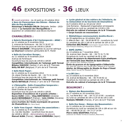 9e Triennale Mondiale de l'Estampe - du 11 octobre au 9 novembre 2014 - Chamalières (63400)